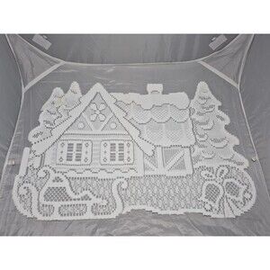 4 Heritage Alpine Lace Embroidered Christmas Table Placemat Antique White